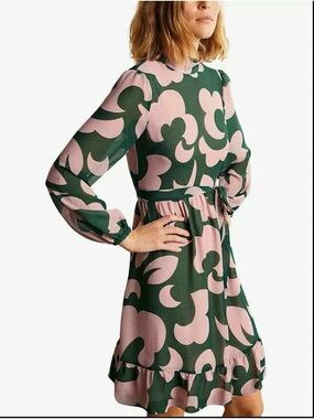💐 BODEN Lottie Dress Green & Pink knee length A-line size 10L